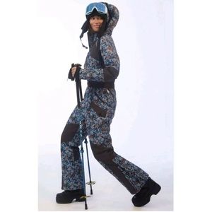 Free People All Prepped Floral Printed Ski Suit XS